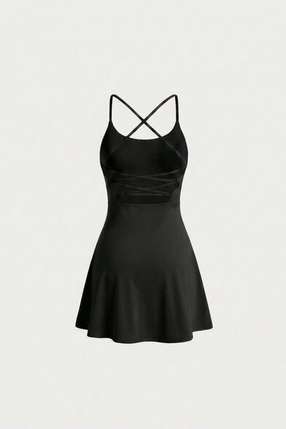 Dames Tennisjurk | Ingebouwd Broekje | Open Back Sportjurk