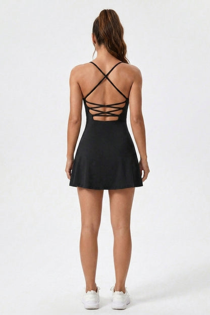 Dames Tennisjurk | Ingebouwd Broekje | Open Back Sportjurk