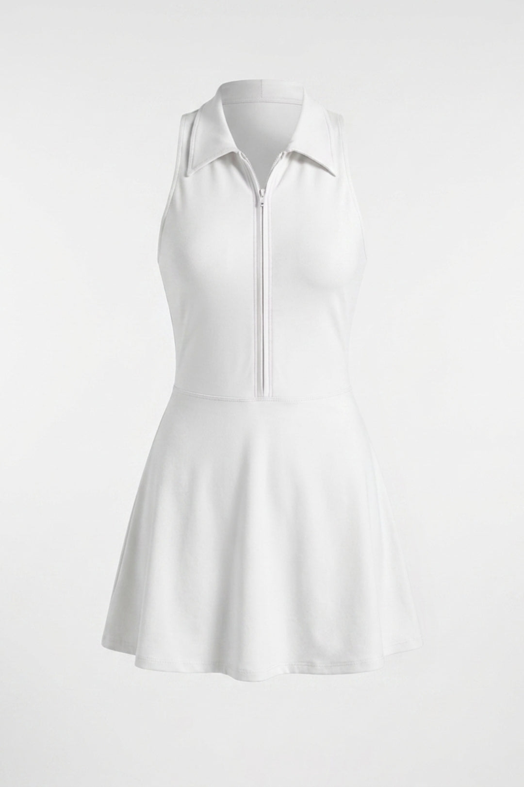 Dames Tennisjurk | Ingebouwd Broekje | Racer Back | Zip Front Sportjurk