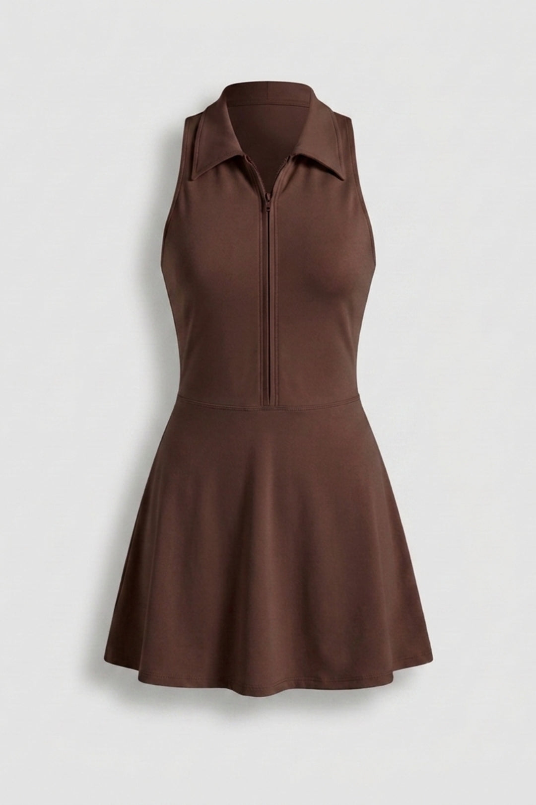 Dames Tennisjurk | Ingebouwd Broekje | Racer Back | Zip Front Sportjurk