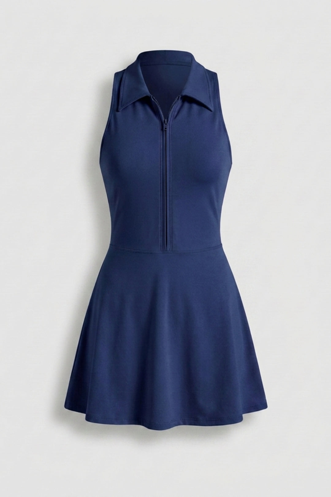 Dames Tennisjurk | Ingebouwd Broekje | Racer Back | Zip Front Sportjurk