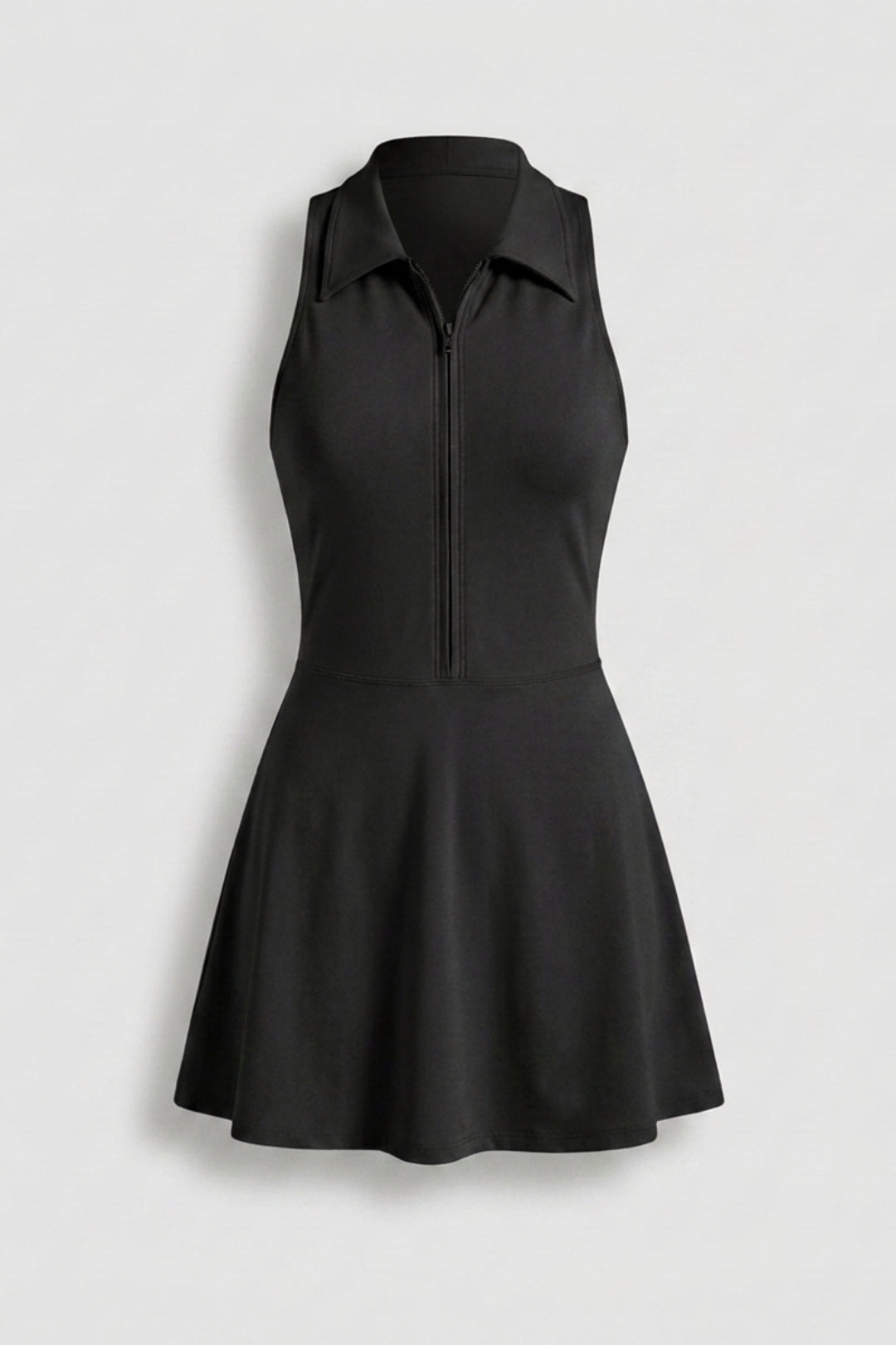 Dames Tennisjurk | Ingebouwd Broekje | Racer Back | Zip Front Sportjurk