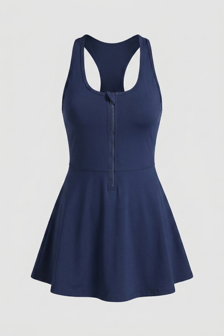 Dames Tennisjurk | Ingebouwd Broekje | Zip Sportjurk