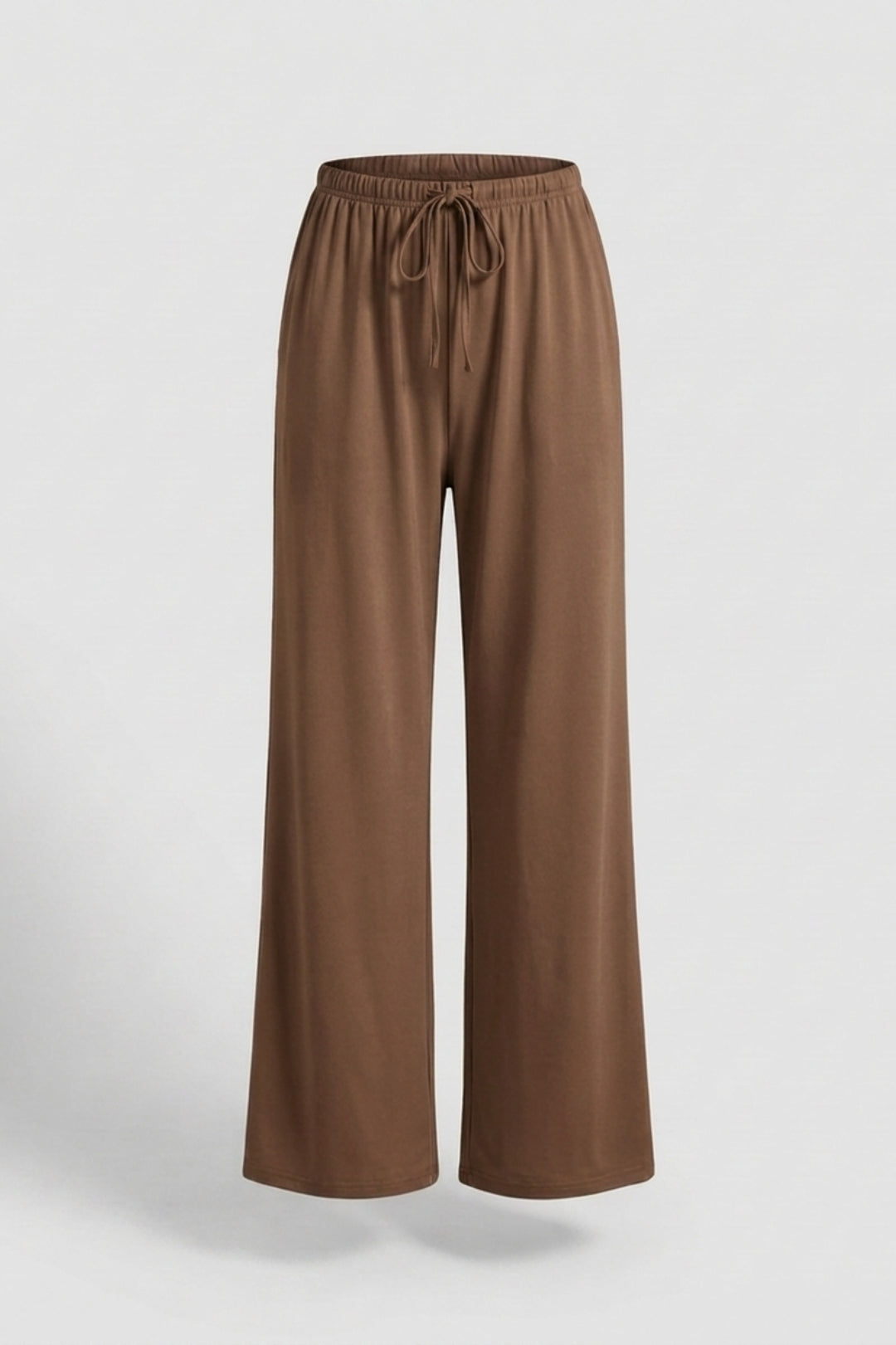 Dames Wide Leg Broek | Relaxed Fit | Drawstring Waist | Beige Lounge Broek
