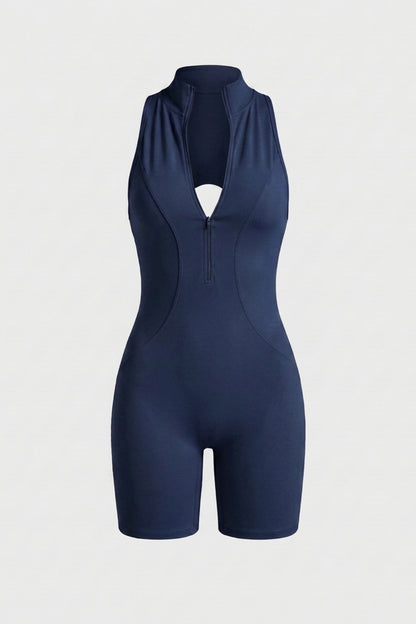 Dames Workout Jumpsuit | Aansluitende Fit | Racerback | Crème Biker One Piece Jumpsuit