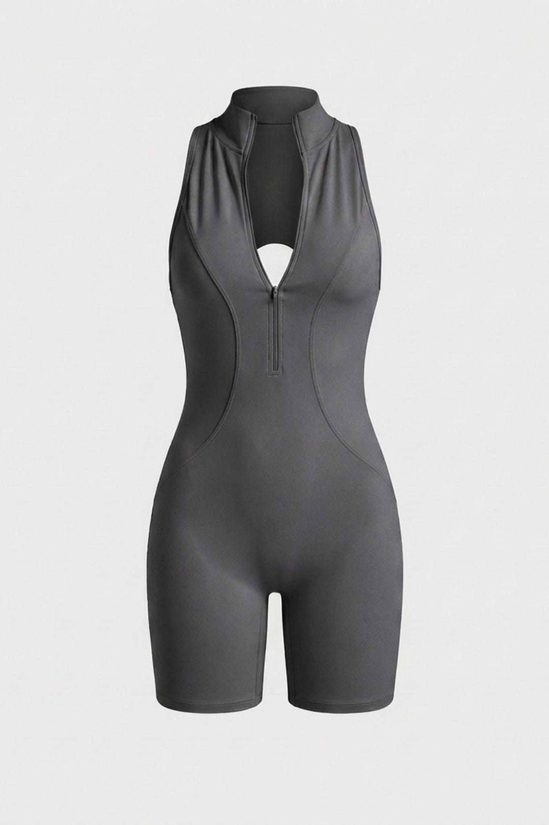 Dames Workout Jumpsuit | Aansluitende Fit | Racerback | Crème Biker One Piece Jumpsuit