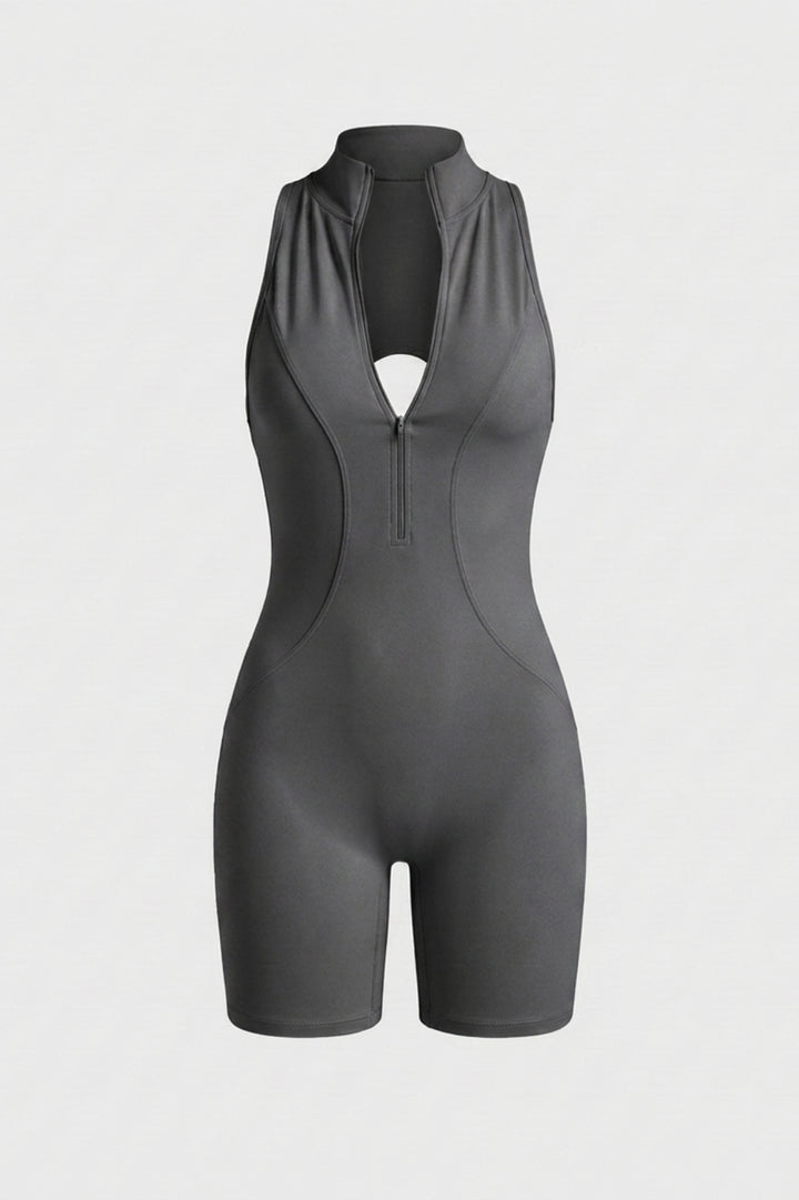 Women's Workout Jumpsuit | Body-Hugging Fit | Racerback | Biker One Piece Romper