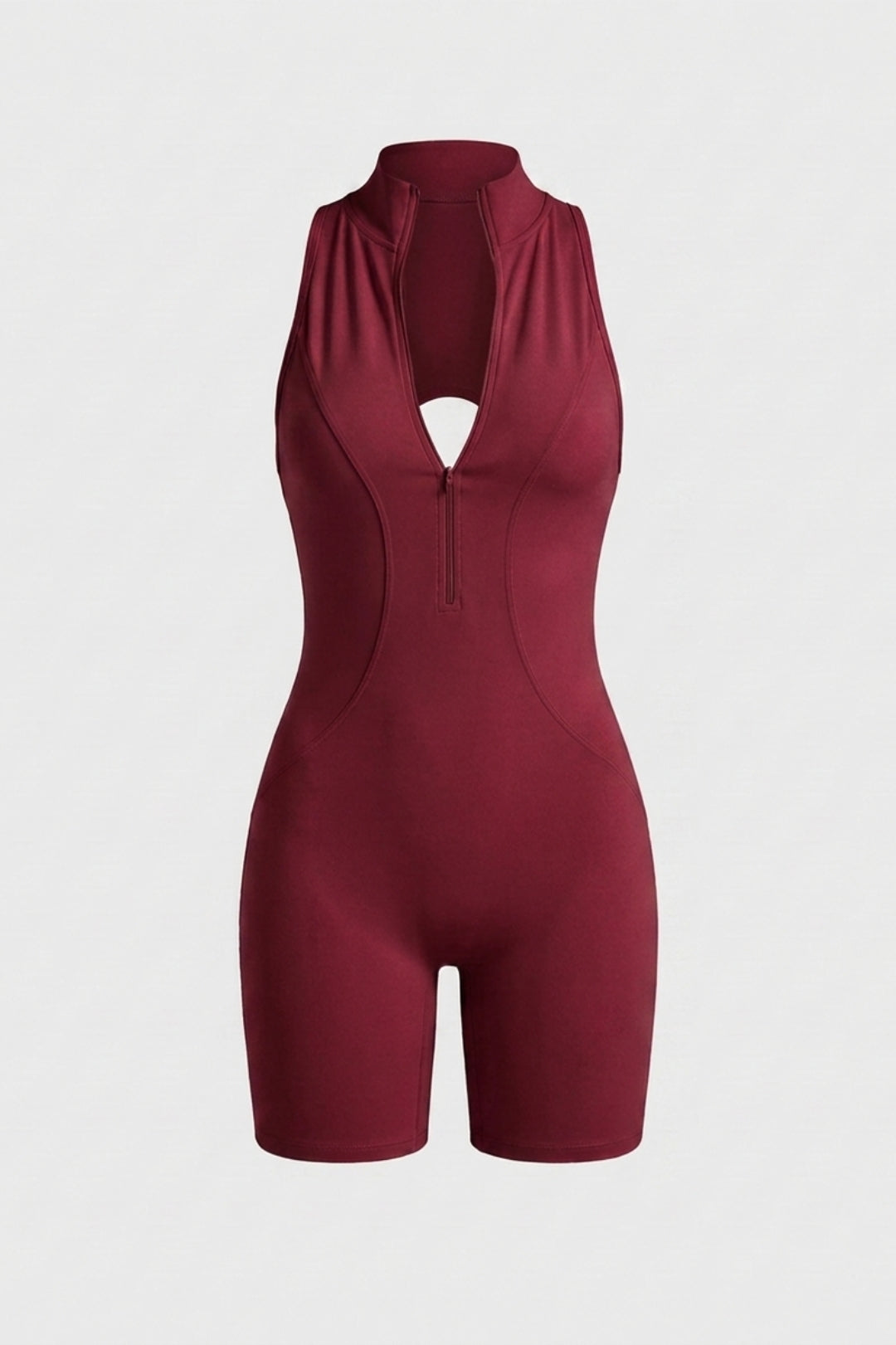 Dames Workout Jumpsuit | Aansluitende Fit | Racerback | Crème Biker One Piece Jumpsuit