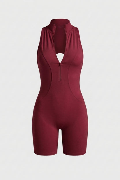 Dames Workout Jumpsuit | Aansluitende Fit | Racerback | Crème Biker One Piece Jumpsuit