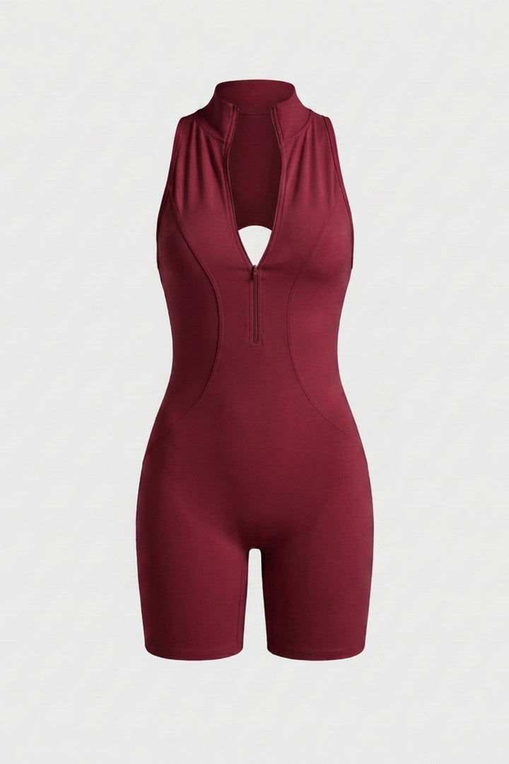 Women's Workout Jumpsuit | Body-Hugging Fit | Racerback | Biker One Piece Romper