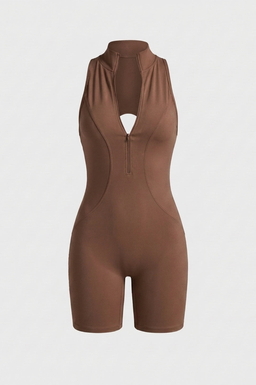 Dames Workout Jumpsuit | Aansluitende Fit | Racerback | Crème Biker One Piece Jumpsuit