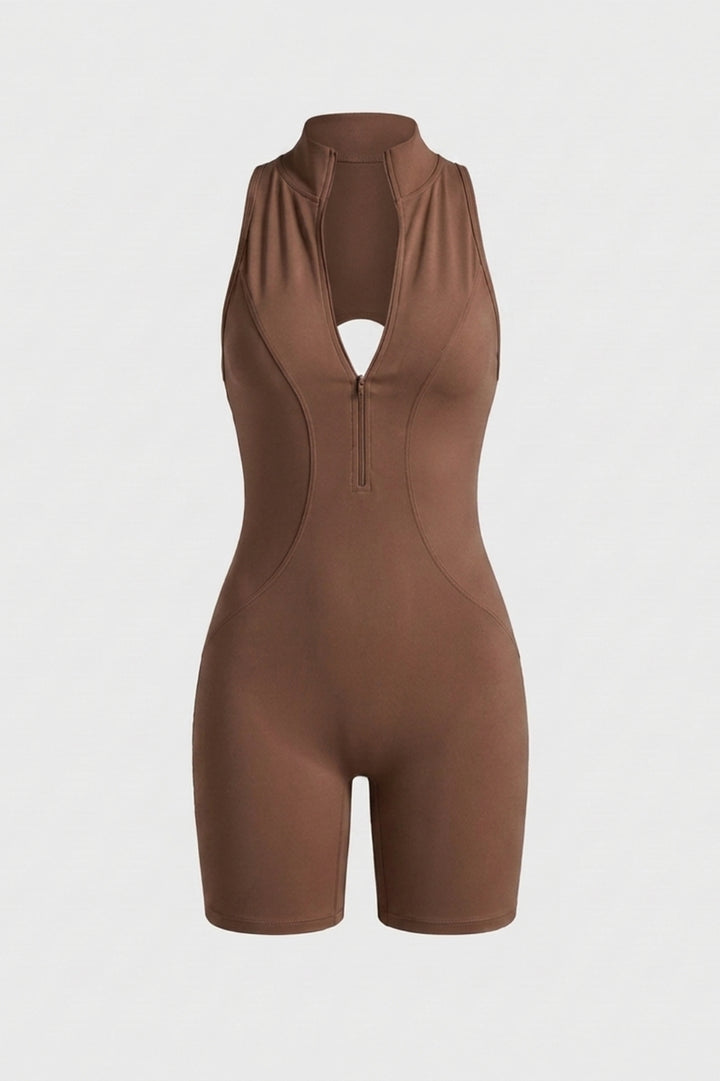 Women's Workout Jumpsuit | Body-Hugging Fit | Racerback | Biker One Piece Romper
