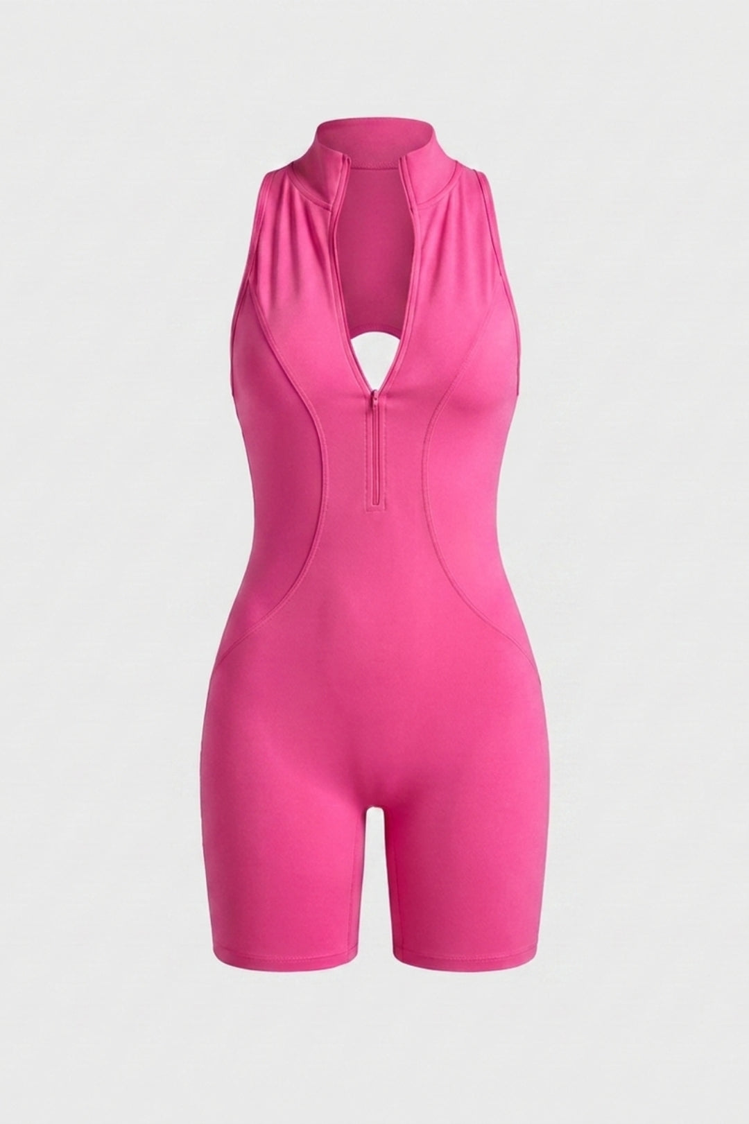 Dames Workout Jumpsuit | Aansluitende Fit | Racerback | Crème Biker One Piece Jumpsuit