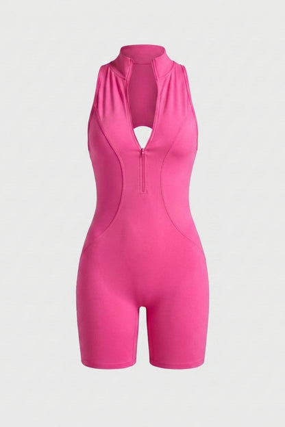 Dames Workout Jumpsuit | Aansluitende Fit | Racerback | Crème Biker One Piece Jumpsuit