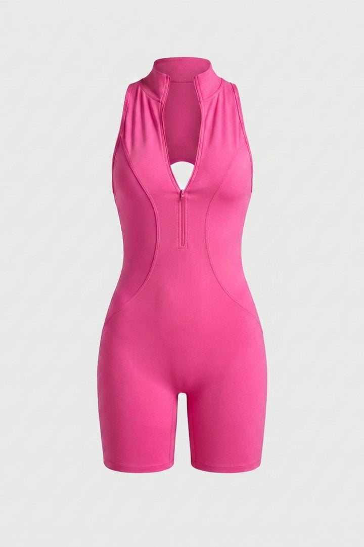 Women's Workout Jumpsuit | Body-Hugging Fit | Racerback | Biker One Piece Romper
