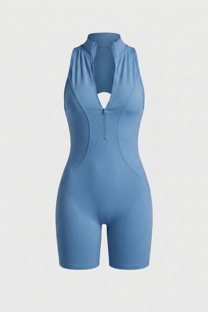 Dames Workout Jumpsuit | Aansluitende Fit | Racerback | Crème Biker One Piece Jumpsuit