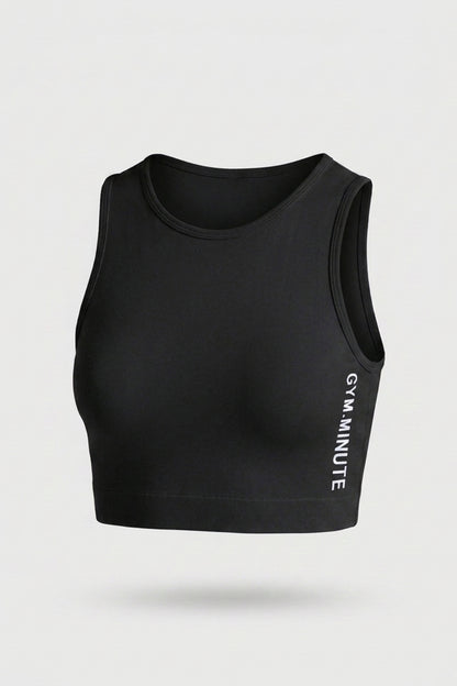 Dames Workout Top | High Neck | Mouwloze Sport Crop Top