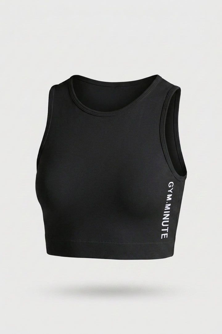 Dames Workout Top | High Neck | Mouwloze Sport Crop Top