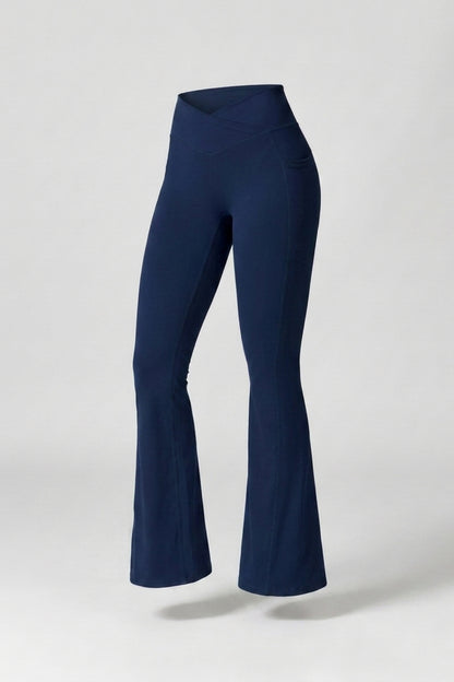 Dames Yoga Legging | Aansluitende Fit | V-Cut Taille | Groene Flared Broek
