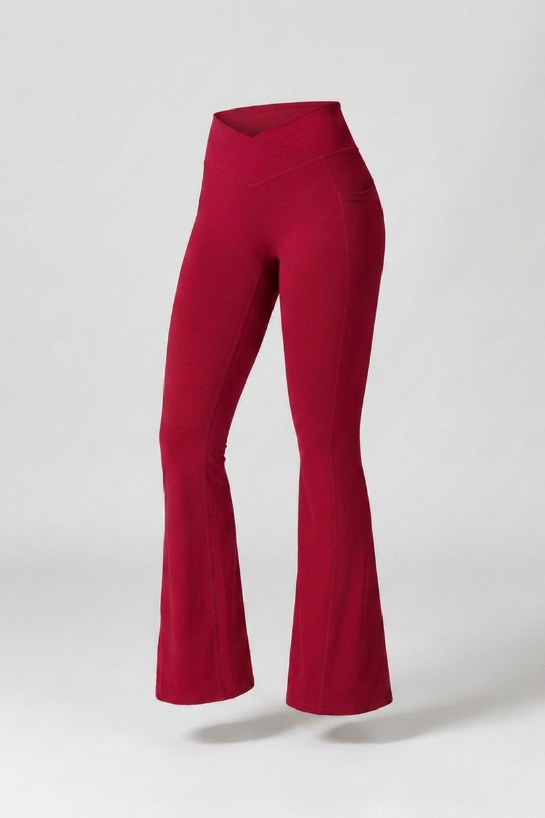 Dames Yoga Legging | Aansluitende Fit | V-Cut Taille | Groene Flared Broek