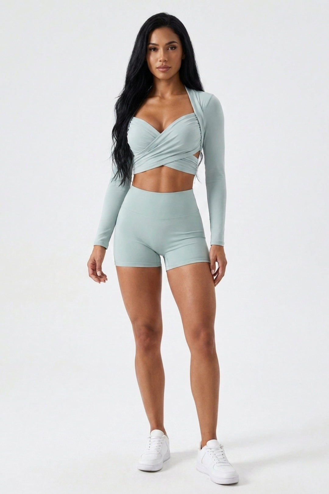 Dames Yoga Top | Wikkel Design | Cut Out Activewear Top | Long Sleeve