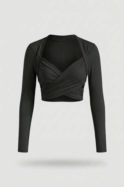 Dames Yoga Top | Wikkel Design | Cut Out Activewear Top | Long Sleeve