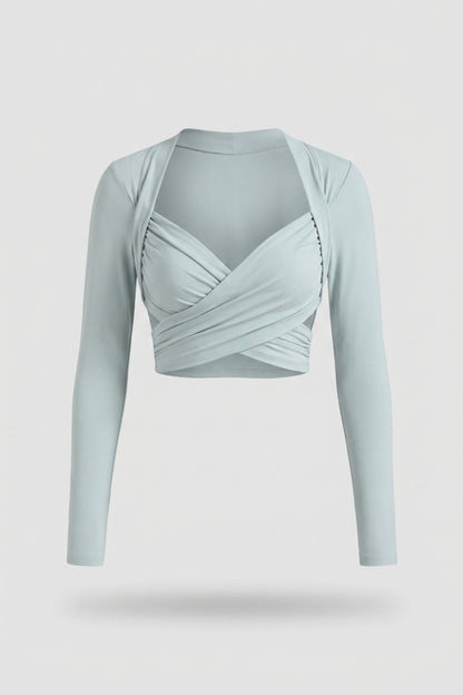 Dames Yoga Top | Wikkel Design | Cut Out Activewear Top | Long Sleeve