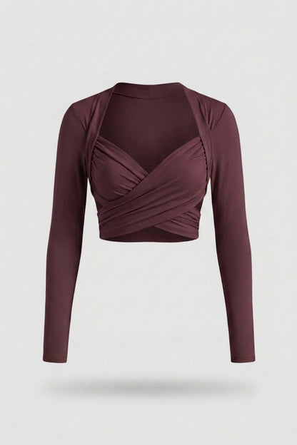 Dames Yoga Top | Wikkel Design | Cut Out Activewear Top | Long Sleeve