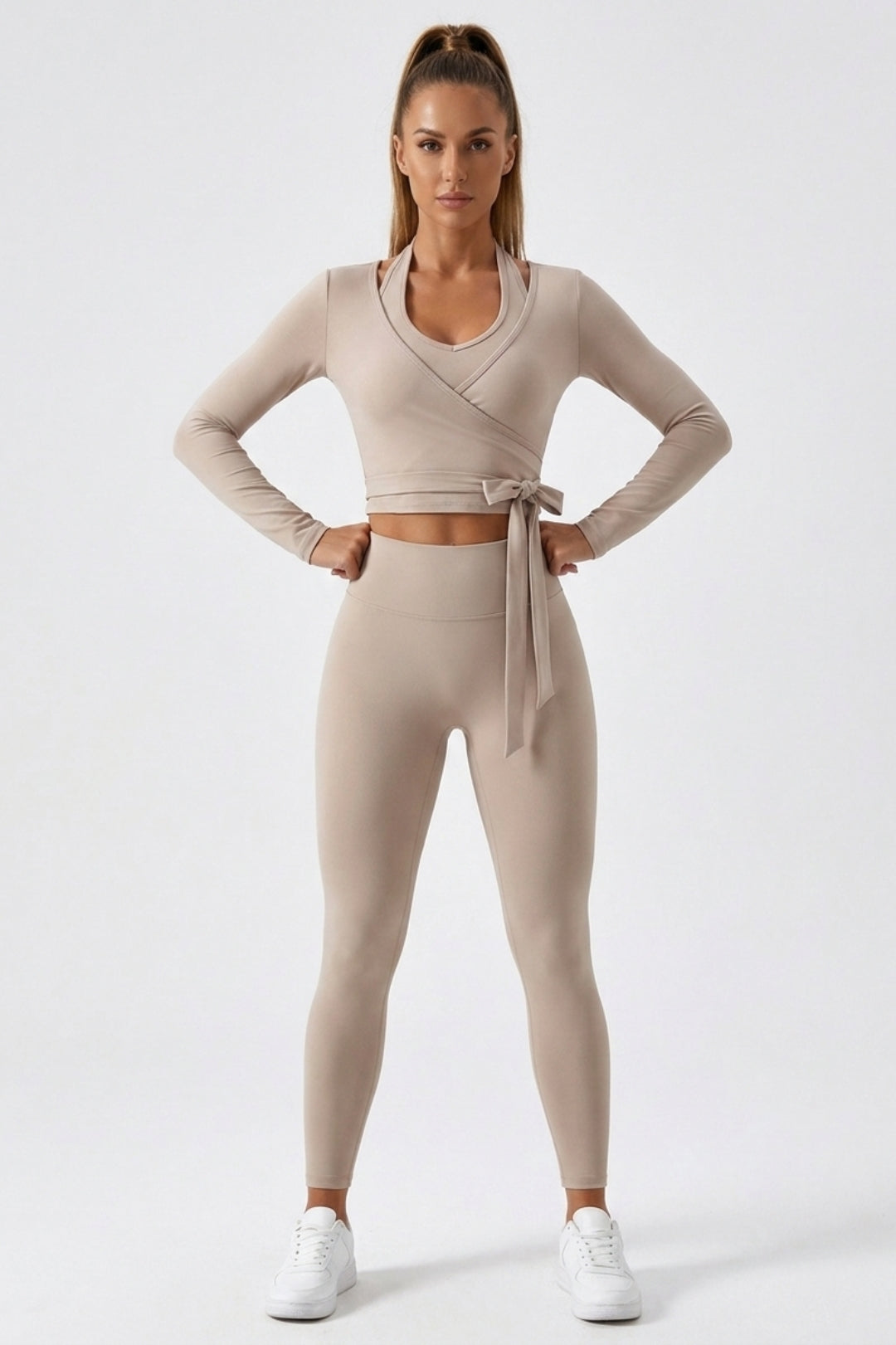 Dames Yoga Top | Wrap Sport Top | Lange Mouwen Activewear Top