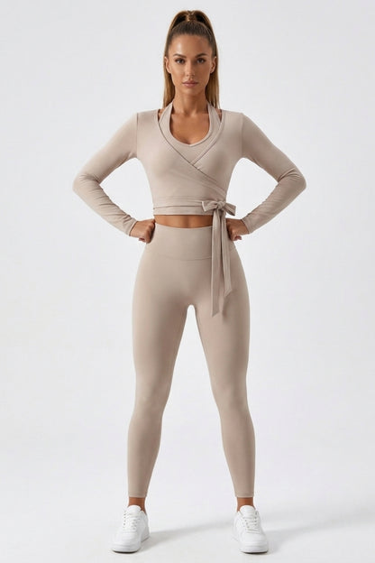 Dames Yoga Top | Wrap Sport Top | Lange Mouwen Activewear Top