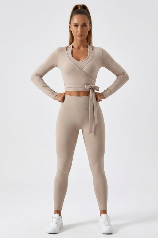 Dames Yoga Top | Wrap Sport Top | Lange Mouwen Activewear Top