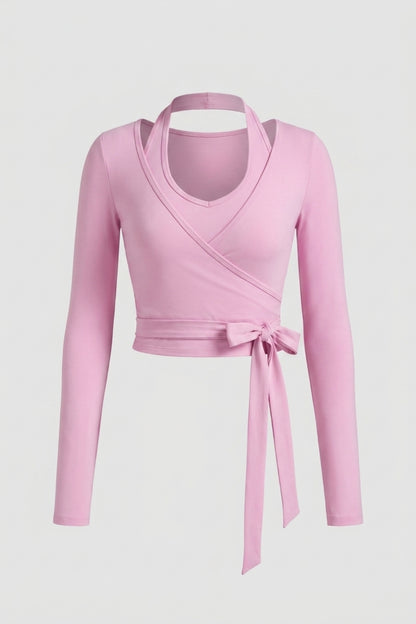 Dames Yoga Top | Wrap Sport Top | Lange Mouwen Activewear Top