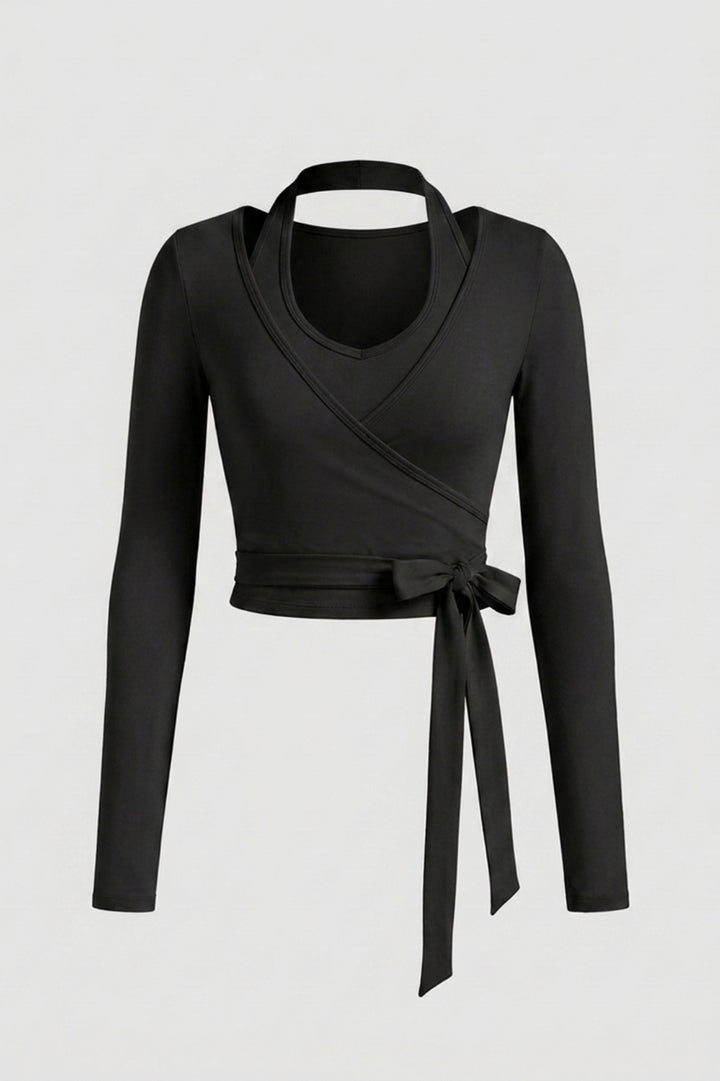 Dames Yoga Top | Wrap Sport Top | Lange Mouwen Activewear Top