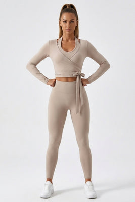 Dames Yoga Top | Wrap Sport Top | Lange Mouwen Activewear Top