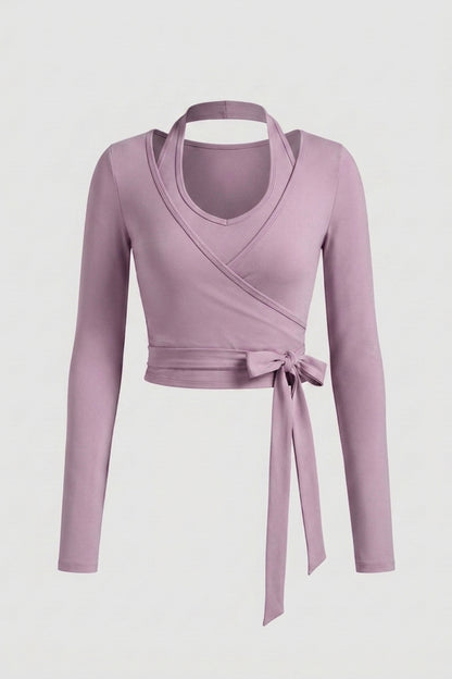 Dames Yoga Top | Wrap Sport Top | Lange Mouwen Activewear Top