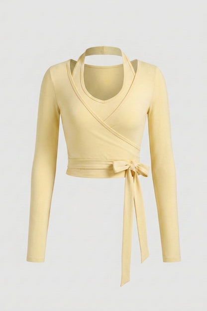 Dames Yoga Top | Wrap Sport Top | Lange Mouwen Activewear Top
