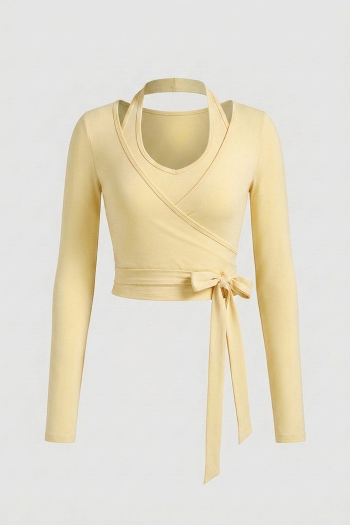 Dames Yoga Top | Wrap Sport Top | Lange Mouwen Activewear Top