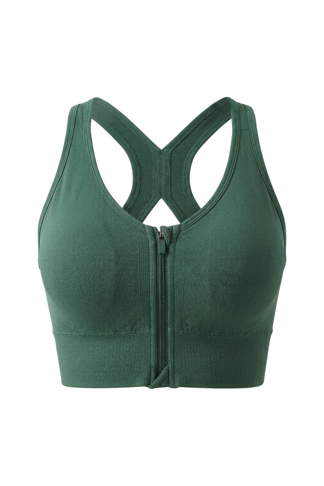 Dames Zip Sport Top | Sculpting Fit | Racerback | Cropped Workout Top