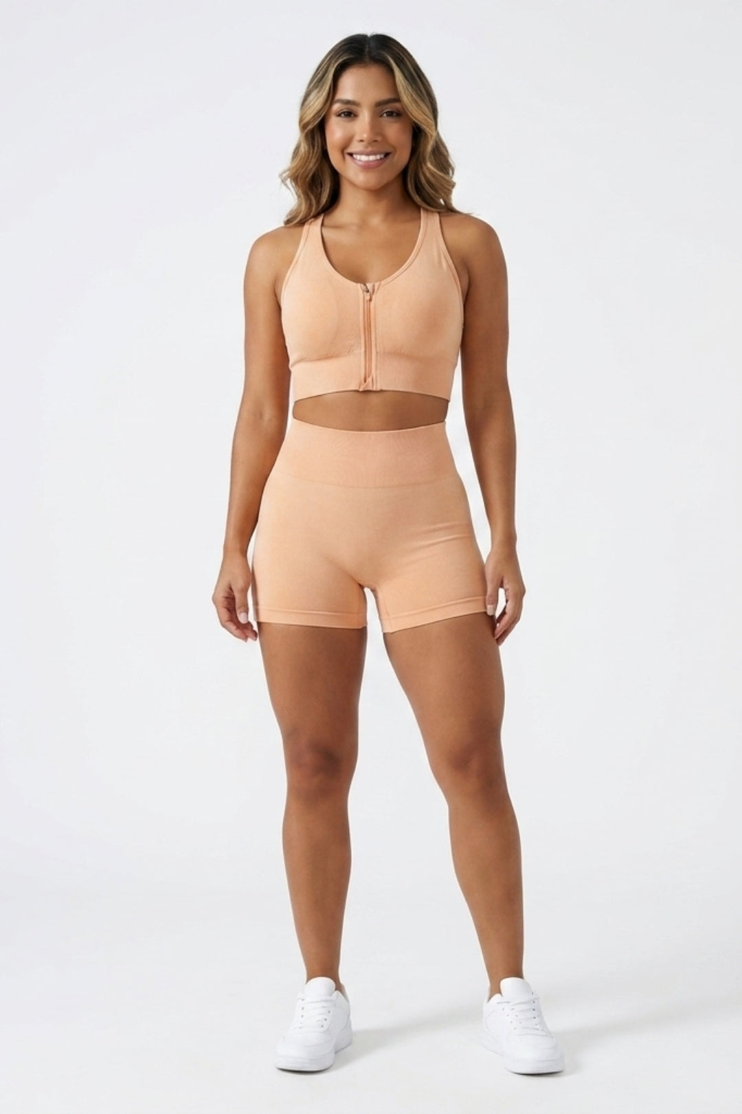Dames Zip Sport Top | Sculpting Fit | Racerback | Cropped Workout Top