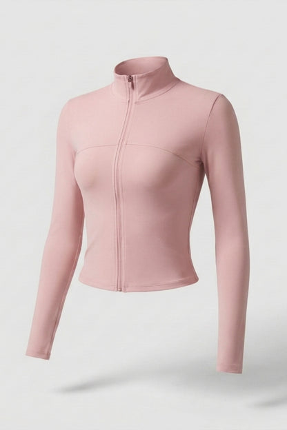 Dames Zip Sport Top | Slim Fit | Lange Mouwen | Cropped Jacket
