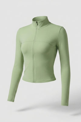 Dames Zip Sport Top | Slim Fit | Lange Mouwen | Cropped Jacket
