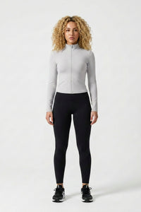 Dames Zip Sport Top | Slim Fit | Lange Mouwen | Cropped Jacket