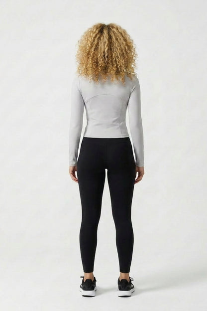 Dames Zip Sport Top | Slim Fit | Lange Mouwen | Cropped Jacket