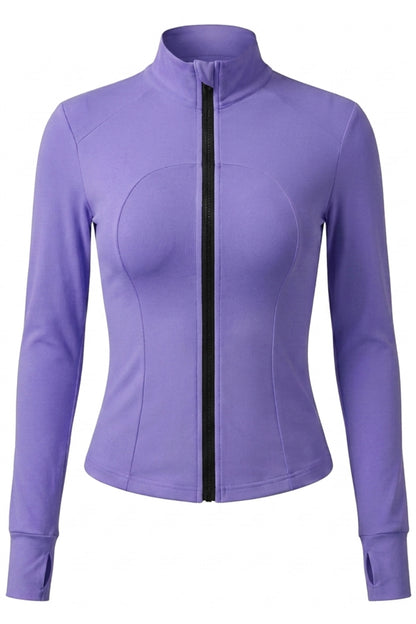 Dames Zip Top | Slim Fit | High Neck | Long Sleeve Sport Top