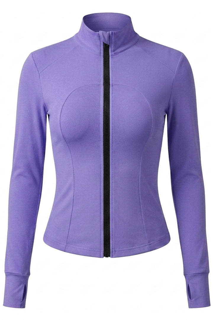Dames Zip Top | Slim Fit | High Neck | Long Sleeve Sport Top