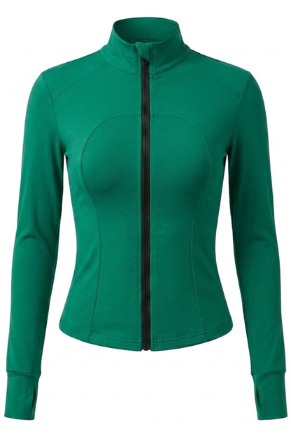Dames Zip Top | Slim Fit | High Neck | Long Sleeve Sport Top