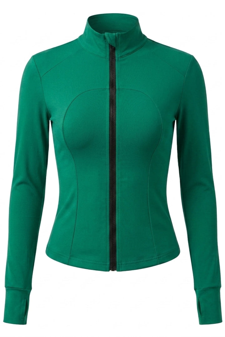 Dames Zip Top | Slim Fit | High Neck | Long Sleeve Sport Top