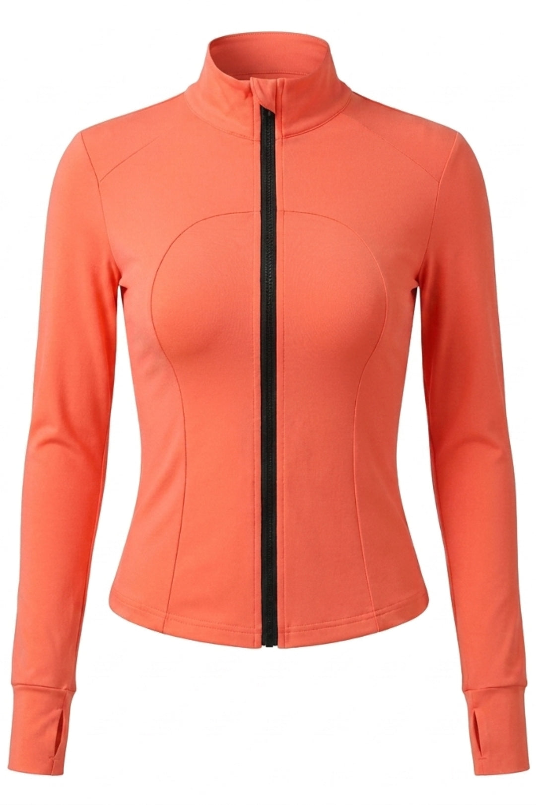 Dames Zip Top | Slim Fit | High Neck | Long Sleeve Sport Top