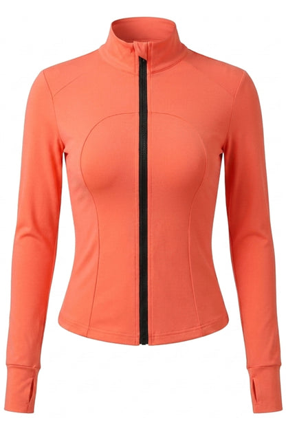 Dames Zip Top | Slim Fit | High Neck | Long Sleeve Sport Top