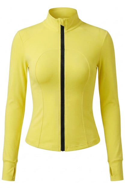 Dames Zip Top | Slim Fit | High Neck | Long Sleeve Sport Top